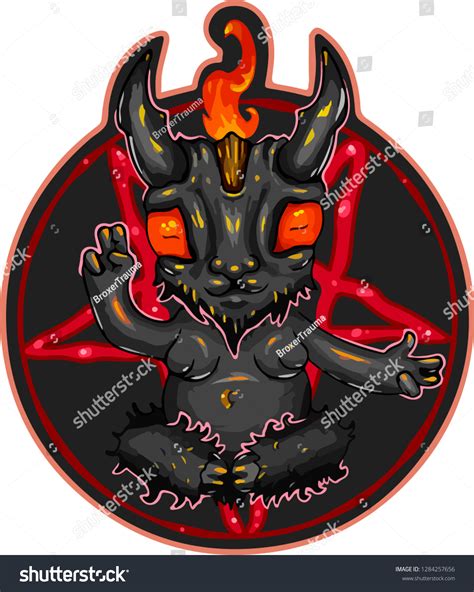 Illustration Baphomet That Sits Shows Symbolism Stock Vector (Royalty ...