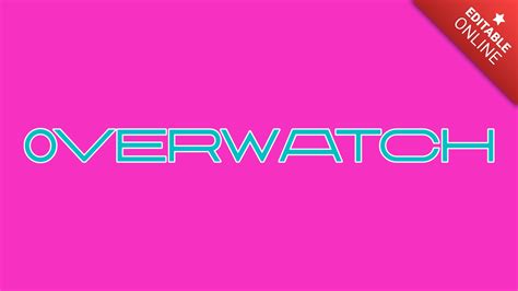 Overwatch Efecto Moderno Generador De Efectos De Texto