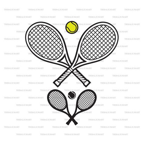 Crossed Tennis Rackets Cut Files For Cricut Clip Art Etsy