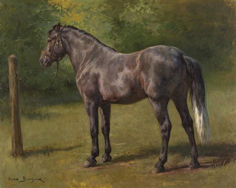 Rosa Bonheur - Study of a Standing Horse, oil on... | Horses, Horse ...