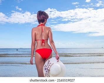 Sexy Asian Red Bikini Female Lady Stock Photo Shutterstock