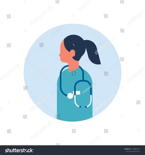 Asian Woman Medical Doctor Stethoscope Profile Vector De Stock Libre