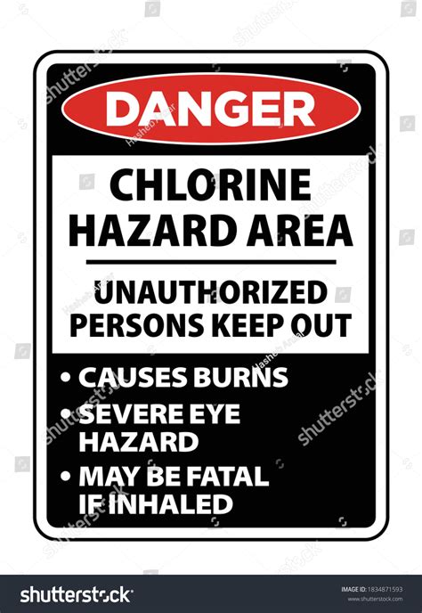 Danger Chlorine Hazard Area Sign Vector เวกเตอร์สต็อก ปลอดค่าลิขสิทธิ์ 1834871593 Shutterstock