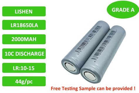 Lishen 18650 Lr1865la 3.7v 2000mah 10c Discharge Grade A+ Ncm Battery ...