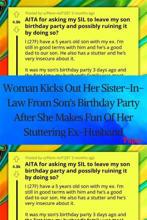 Woman Kicks Out Her Sister In Law From Son S Birthday Party After She