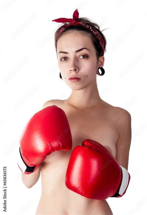 Beautiful Nude Girl With Boxing Gloves Stock Photo Adobe Stock