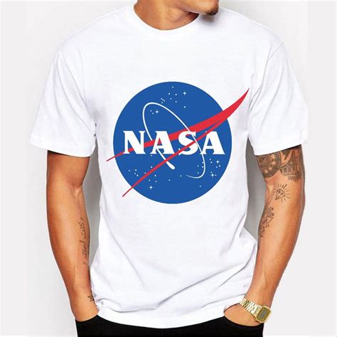 Fashion Nasa Print T Shirt Men Short Sleeve T Shirt Male Original