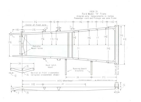 Model A Ford Frame Dimensions