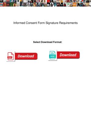 Fillable Online Informed Consent Form Signature Requirements Informed