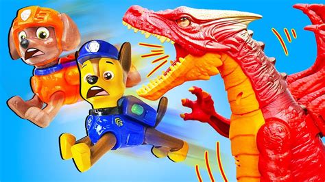 I Paw Patrol Italiano Scappano Dal Drago Giocattoli Per Bambini Video