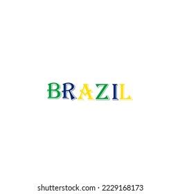 Brazil Word Text Colors Brazilian Flag Stock Illustration