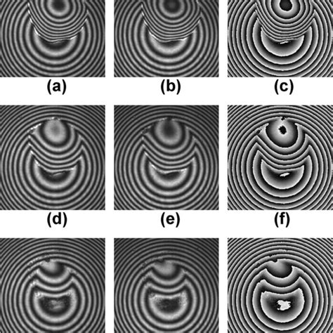 Interferograms A B D E G H And The Wrapped Phase Maps C F I Of The