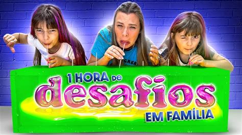 1 hora de desafios em família Laurinha e Helena COMPILAÇÃO YouTube