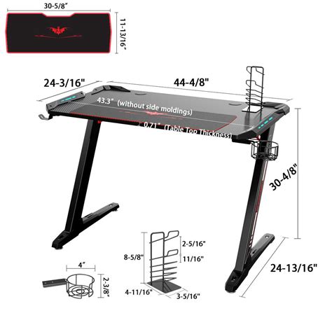 Eureka Ergonomic Z S Gaming Desk With Led Lights Jb Hi Fi