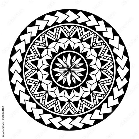 Polynesian Circle Tattoo Design Aboriginal Samoan Vector Illustration