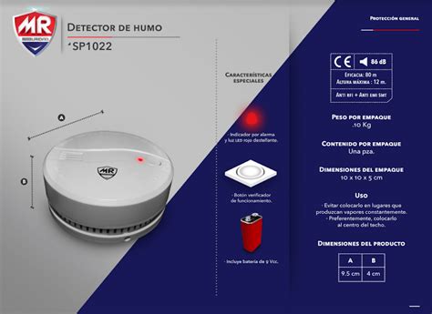 Detectores De Humo MR SP1022 SVA Equipo De Seguridad Industrial