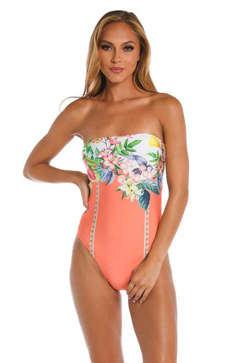 Sunshine 79 Into The Garden Bandeau One Piece Key West Swimwear