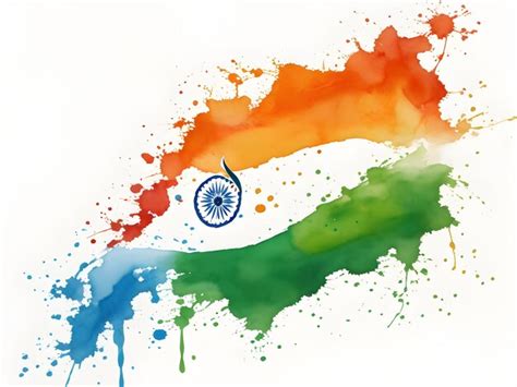 Premium Ai Image Tricolor Indian Flag Watercolor