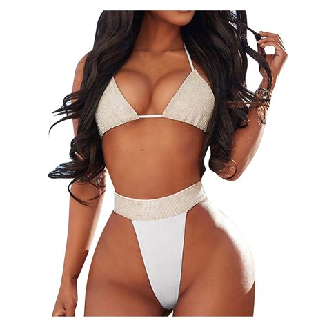 Gzea Plus Size Bathing Suit Women Sexy Bandeau Bandage Bikini Set Push