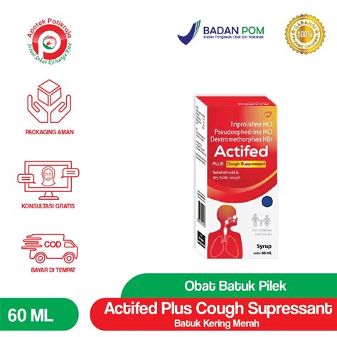 Jual Actifed Plus Cough Supressant Sirup 60 Ml Merah Shopee Indonesia