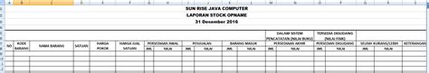 Pengertian Dan Contoh Laporan Stock Opname Excel