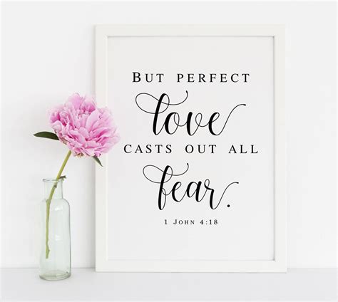 Perfect Love Casts Out Fear Bible Verse Wall Art 1 John 4 Etsy