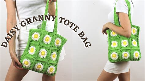 Daisy Granny Square Tote Bag Crochet For Beginners Youtube