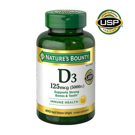 Nature S Bounty Vitamin D3 125 Mcg 5000iu 400 Softgels