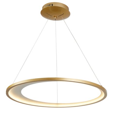 Pendente LED Zahal 3000K 39W Bivolt Ø65cm Metal e Acrílico Dourado