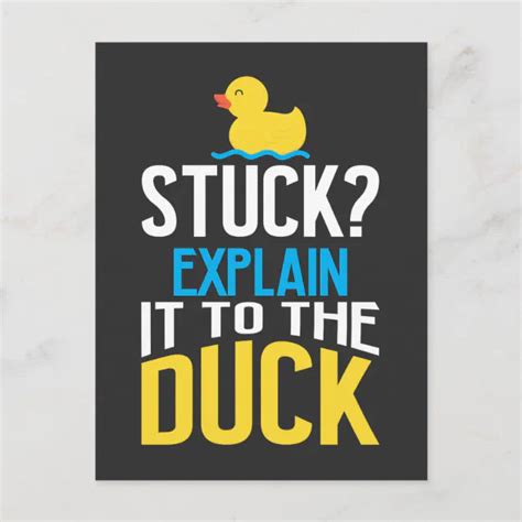 Funny Rubber Duck Programming Bug Debugging Humor Postcard | Zazzle