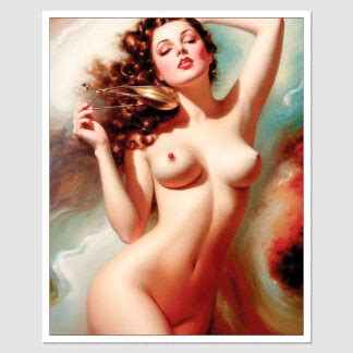 Sd A Painting Of A Naked Nude Woman With Scissors An Art Deco