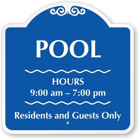 Pool Hours Signs | Custom Pool Hours Signs