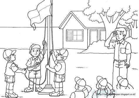 mewarnai gambar bendera merah putih easy study
