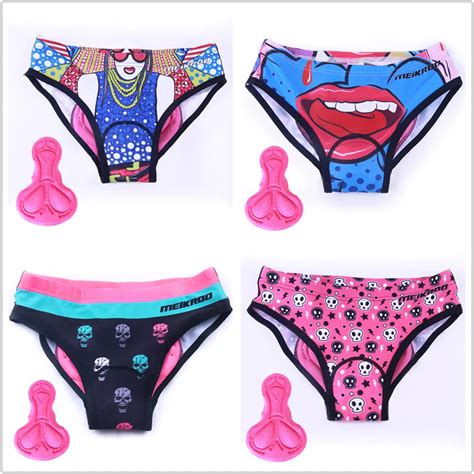 Printting Cycling Underwear With Silicone Insole Briefs Women S Bicycle