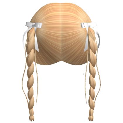 Braided Pigtails W Bow Blonde Roblox