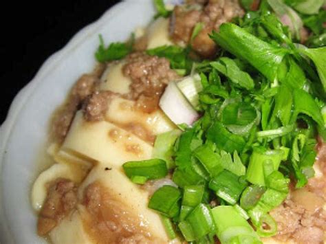 Home Cook Steam Tofu With Minced Meat Recipe Petitchef