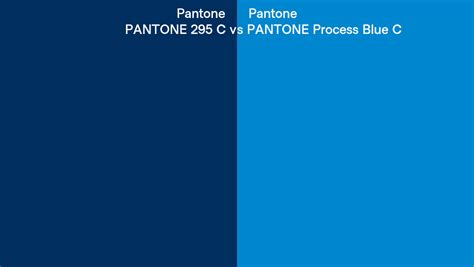 Pantone 295 C vs PANTONE Process Blue C side by side comparison