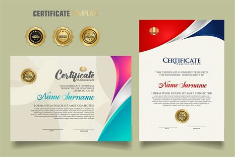 Modèle De Certificat Moderne Avec Une Belle Combinaison De Couleurs Sur