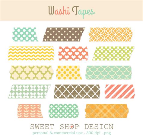 15 Washi Tapes Digital Clip Art Clip Art By SweetShopDesign