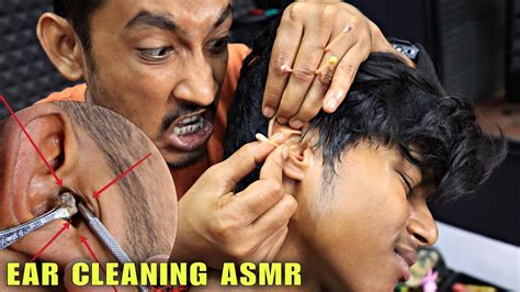 Ear Cleaning Asmr Massive Earwax Removal From Ear Head Massage