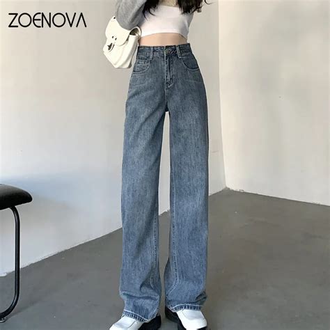 ZOENOVA Pantalones Vaqueros De Cintura Alta Para Mujer Ropa De Moda Y2K