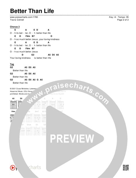 Better Than Life Chords PDF Travis Cottrell PraiseCharts