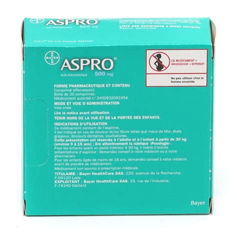 Aspro Mg Effervescent Aspirine Antalgique Et Antipyr Tique