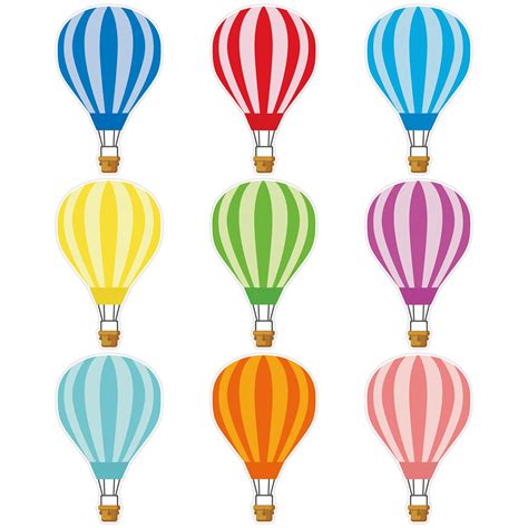 Wonmon Pcs Hot Air Balloons Cutouts For Bulletin Board Decoration Colorful Hot Air Balloon