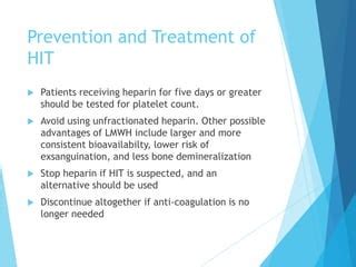 Heparin induced thrombocytopaenia: HIT | PPT