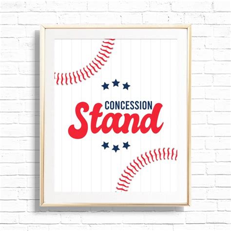 Concession Stand Sign Printable Baseball First Birthday - Etsy