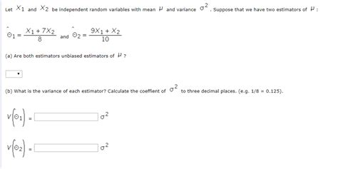 Solved Let X1 And X2 Be Independent Random Variables With