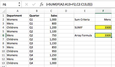 Understanding Basic Array Formulas Excel Off The Grid