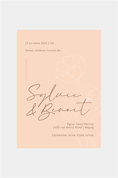 Invitation Romantique Nude Alexem Studio Design Web