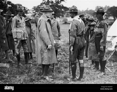 Lord Robert Baden-Powell, founder of the Scout Movement, pictured with ...